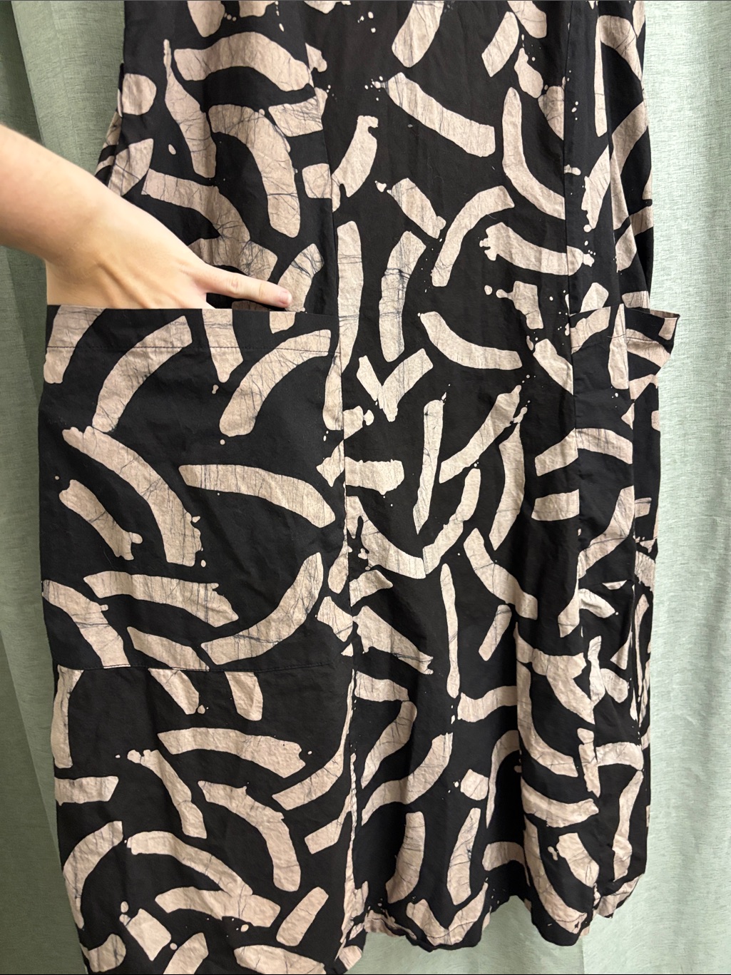 Osei-Duro Hand-Dyed Batik Patterned Sleeveless Dress Size Xl With Pockets — image 5 of 7